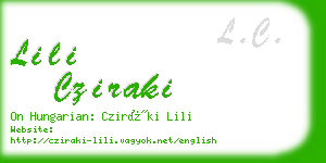 lili cziraki business card